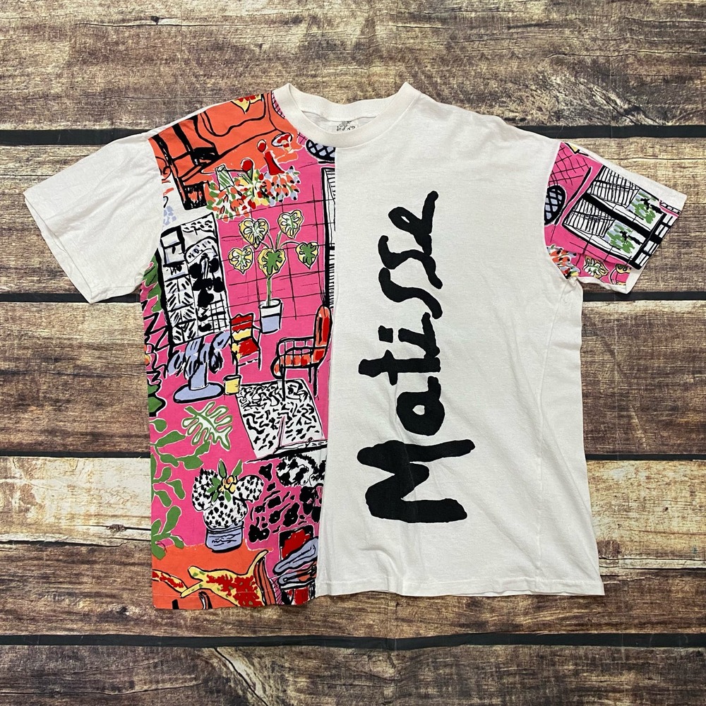 Vintage Henri Matisse Single-Stitch Art Shirt XL Flowers Abstract Artist 80s 90s
